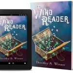 A book-and-ipad composite of The Wind Reader front cover