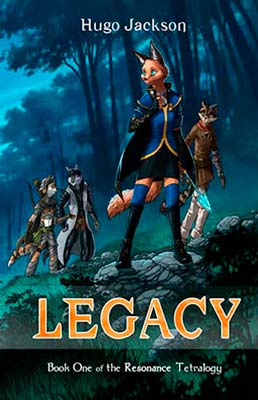 Furry fantasy book cover for Legacy (by Hugo Jackson)